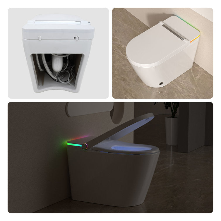 Lordear Smart Bidet Toilet – Auto Flush Heated Seat Night Light – Easy Install One-Piece  from Lordear