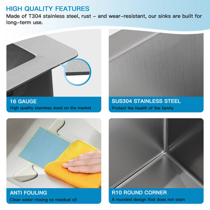 Lordear 13" Stainless Steel Undermount Single Bowl Bar Sink  from Lordear