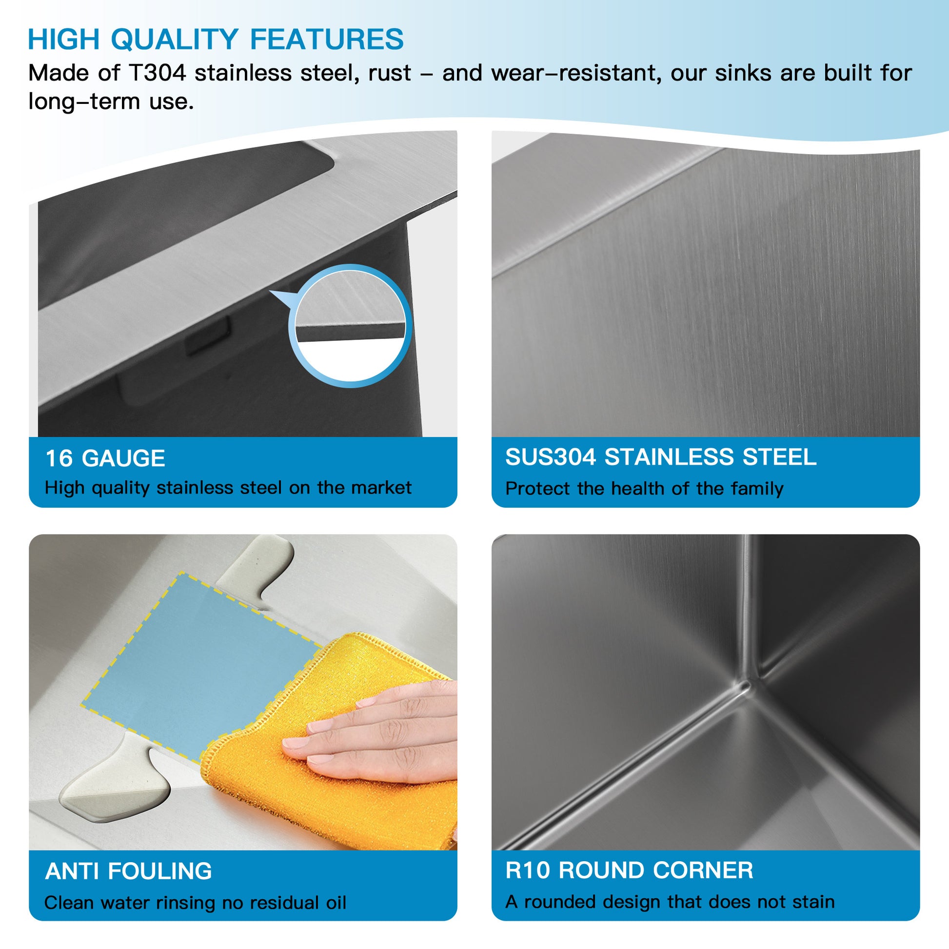 Lordear 45" Stainless Steel Undermount Single Bowl Workstation Kitchen Sink  from Lordear