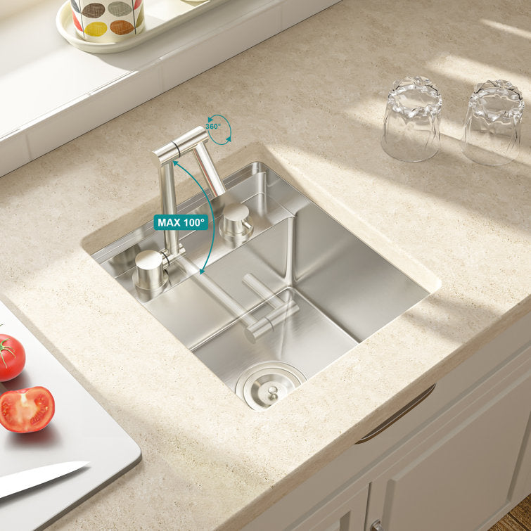 Lordear 15" x 17" Stainless Steel Undermount Single Bowl Workstation Kitchen Sink  from Lordear