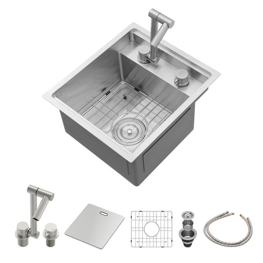 Lordear 15" x 17" Stainless Steel Undermount Single Bowl Workstation Kitchen Sink  from Lordear