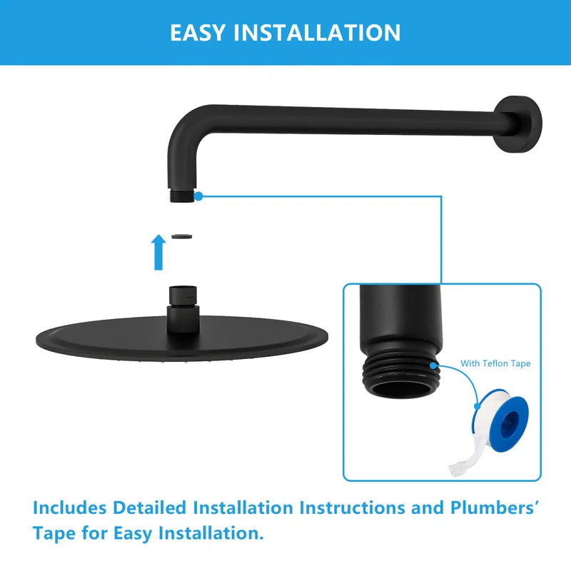 Lordear 16" Brass ‎Screw-In Rainfall Shower Head Extender Arm  from Lordear
