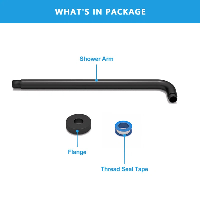Lordear 16" Brass ‎Screw-In Rainfall Shower Head Extender Arm  from Lordear