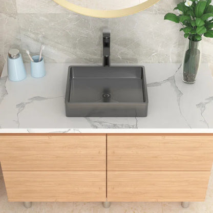 Lordear 19" × 15" Stainless Steel Rectangular Vessel Bathroom Sink with Pop-Up Drain  from Lordear