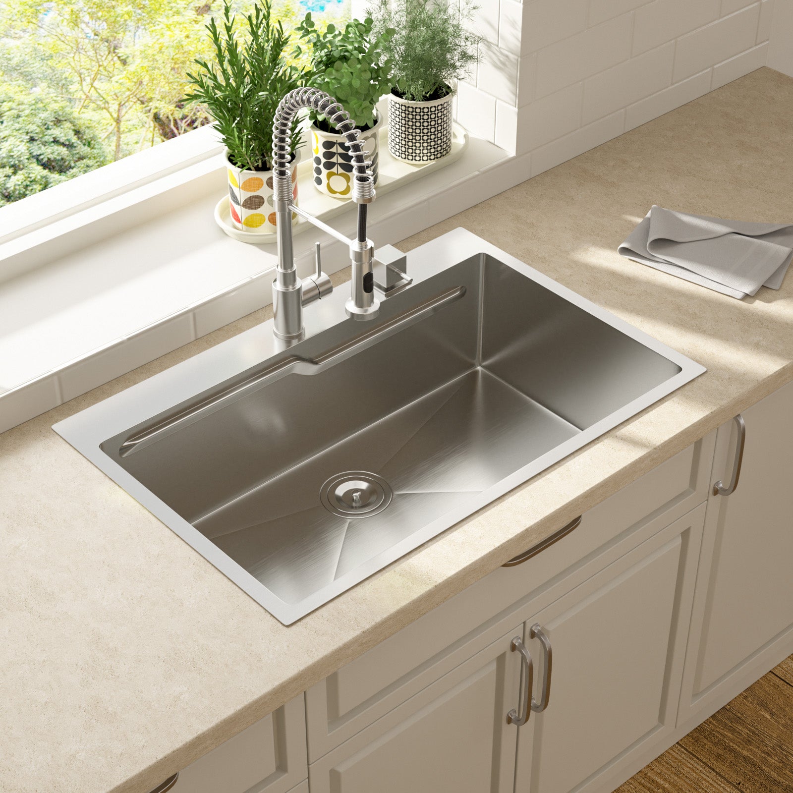 Lordear 33" x 19" Stainless Steel Drop In Single Bowl Worksation Kitchen Sink  from Lordear