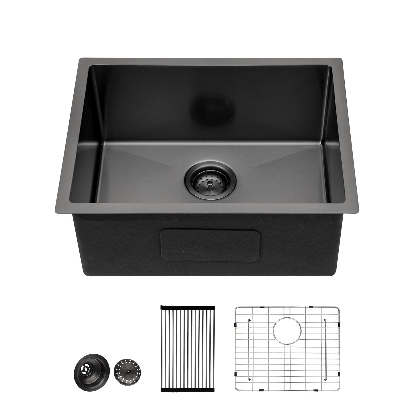 Lordear 23" x 18" Stainless Steel Undermount Gunmetal Black Single Bowl Bar Sink  from Lordear