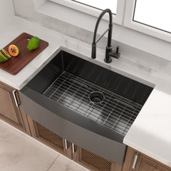 Lordear Stainless Steel Gunmetal Black Single Bowl Farmhouse Kitchen Sink  from Lordear