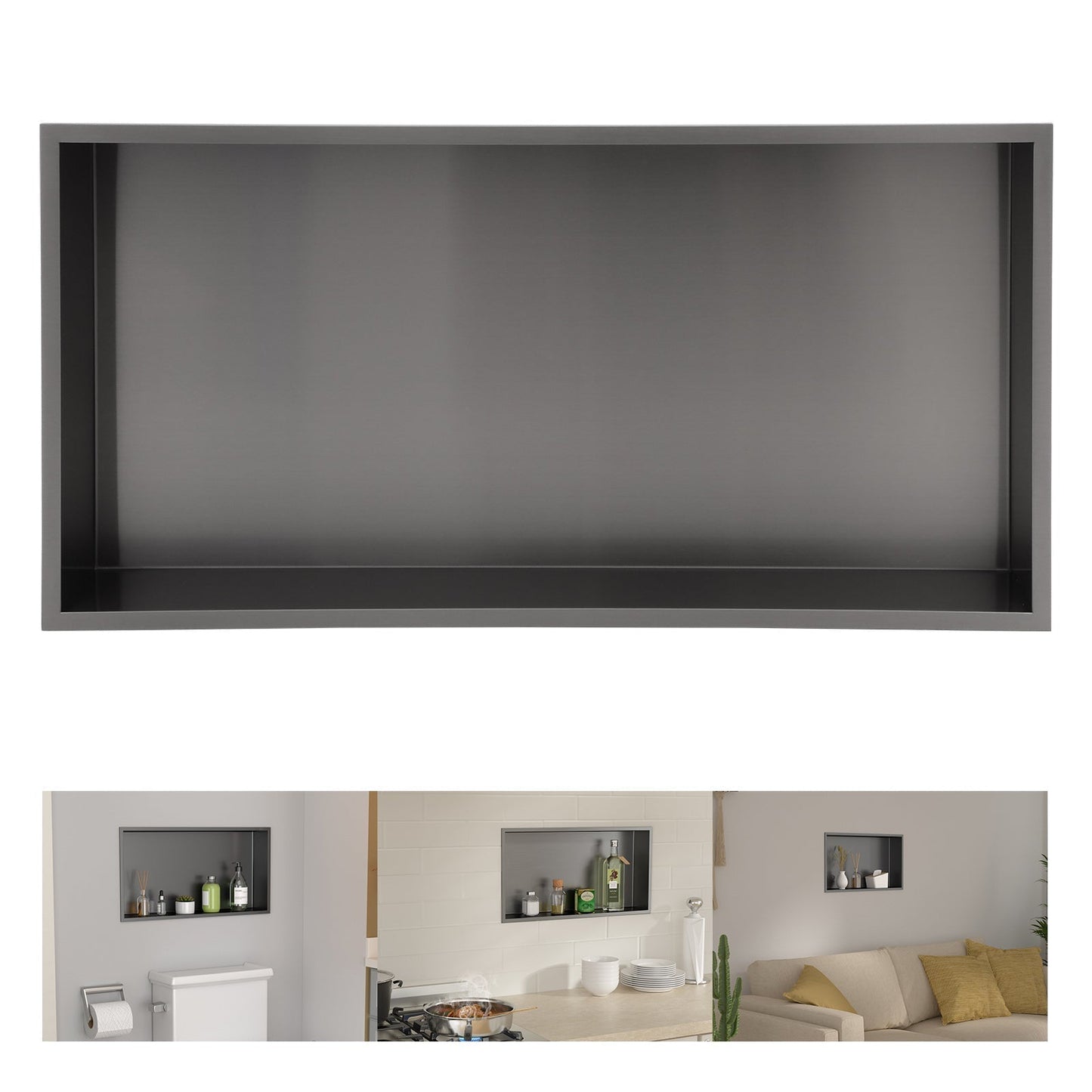 Lordear 24" x 12" Stainless Steel Rectangle Built-in Bathroom Niche  from Lordear