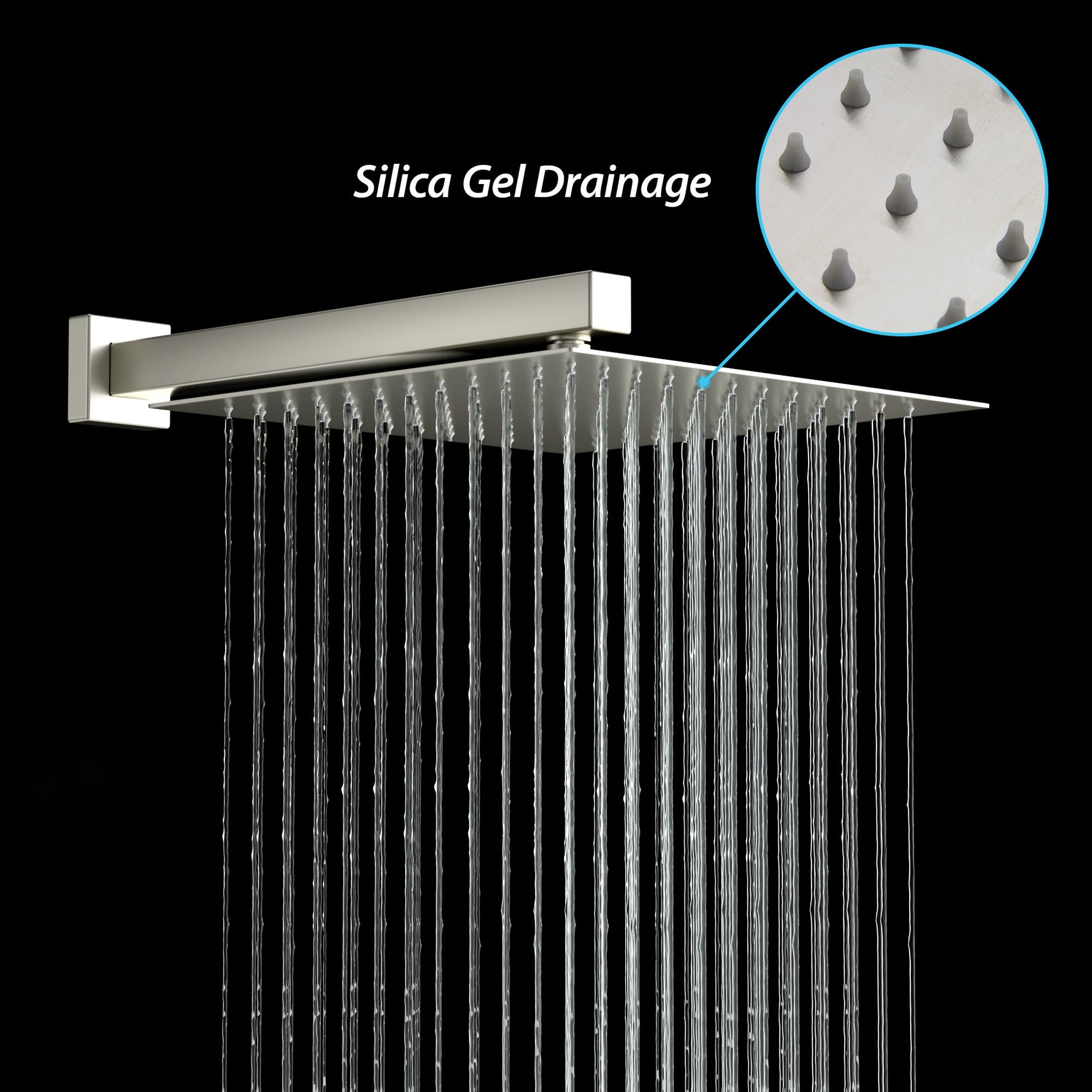 Lordear 12" Stainless Steel Wall Mount Square Rainfall Shower Head  from Lordear