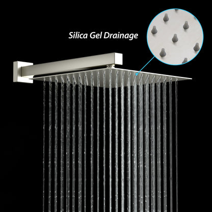 Lordear 12" Stainless Steel Wall Mount Square Rainfall Shower Head  from Lordear