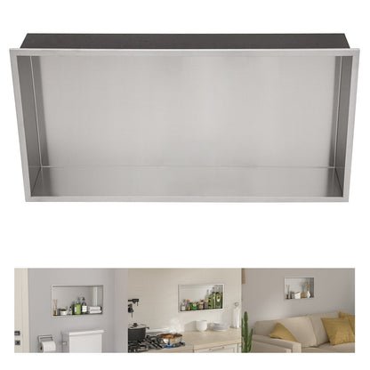 Lordear 24" x 12" Stainless Steel Rectangle Built-in Bathroom Niche  from Lordear