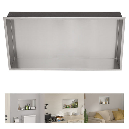 Lordear 24" x 12" Stainless Steel Rectangle Built-in Bathroom Niche  from Lordear