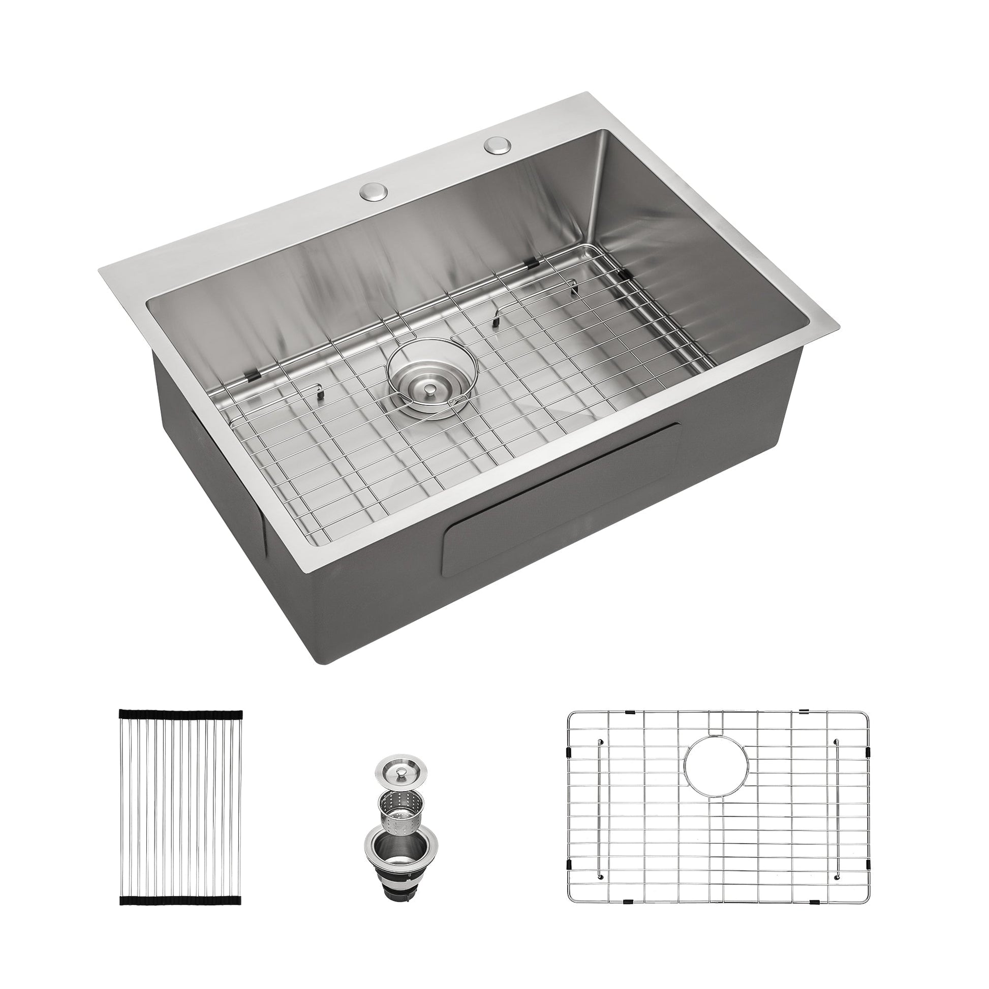 Lordear 30'' Drop In Stainless Steel Single Bowl Kitchen Sink with Bottom Grid and Strainer  from Lordear