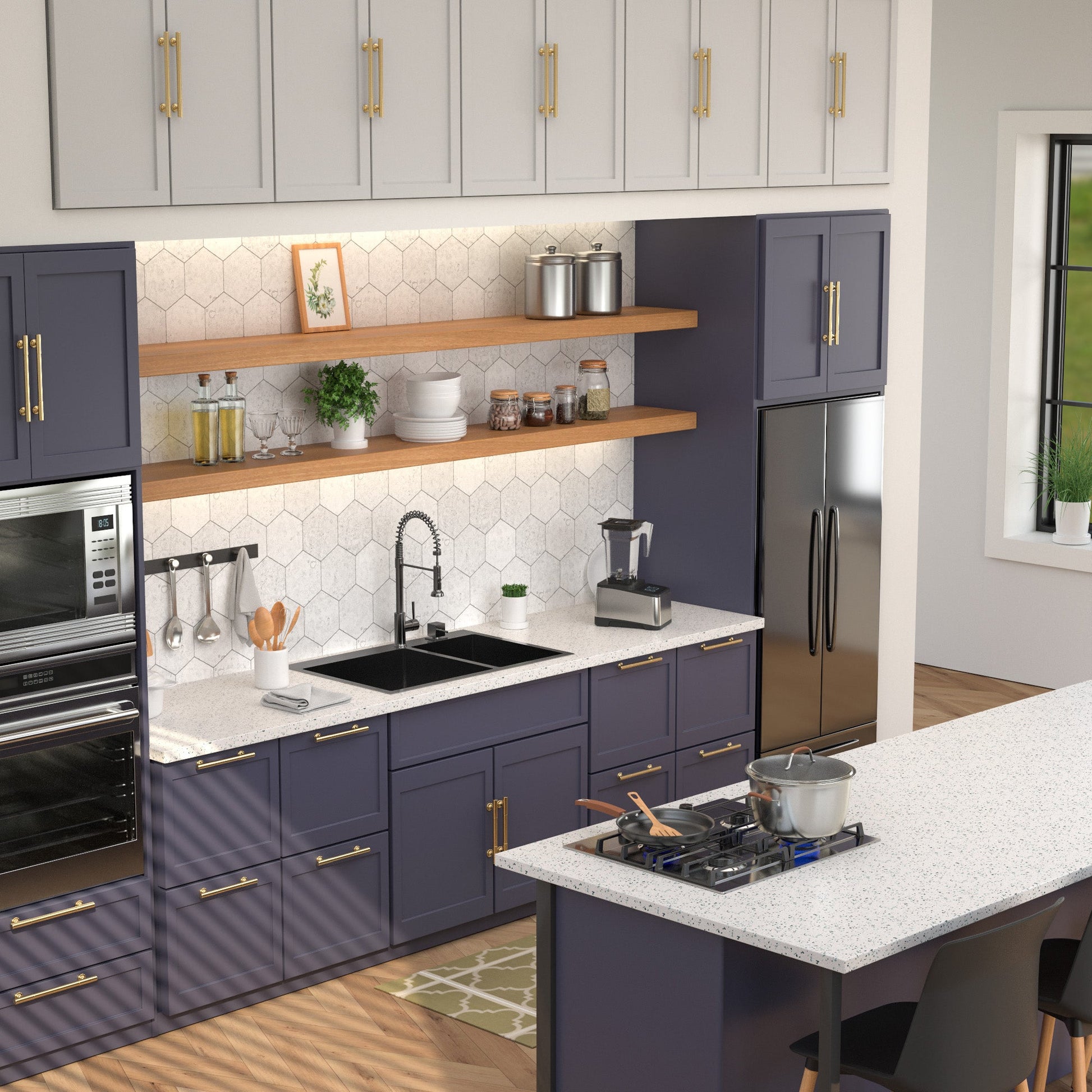 Lordear 33" Stainless Steel Gunmetal Black Double Bowl Drop-in Kitchen Sink  from Lordear