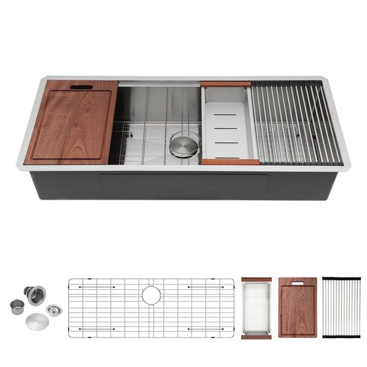 Lordear 45" Stainless Steel Undermount Single Bowl Workstation Kitchen Sink  from Lordear