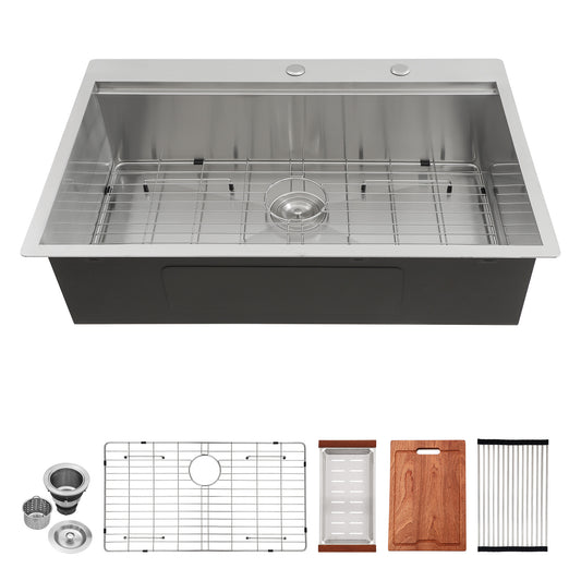 Lordear Stainless Steel Drop-In Single Bowl Workstation Kitchen Sink  from Lordear