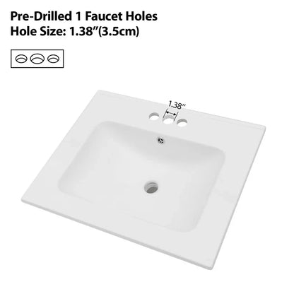 Lordear 24" White Ceramic Vessel Bathroom Sink  from Lordear
