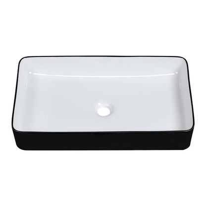 24in L x 14in W Vessel Rectangle Bathroom Sink Modern Above Counter Bathroom Sink Ceramic Art Basin  from Lordear