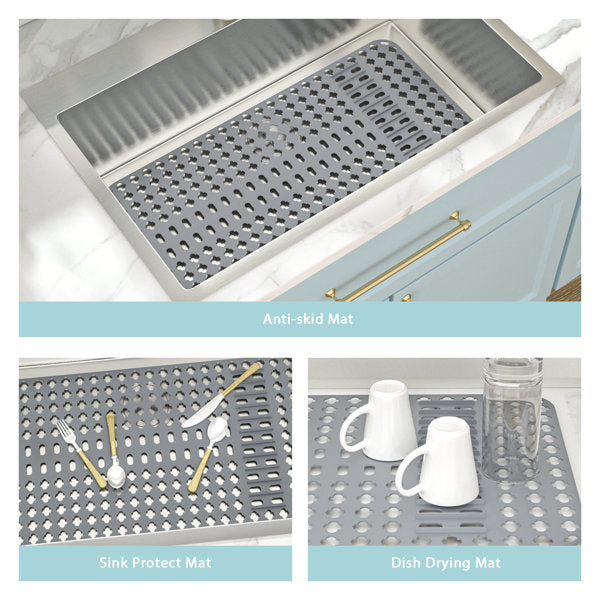 Lordear 28" x 14" Kitchen Sink Silicone Bottom Grid Heat Resistant Silicone Mat  from Lordear