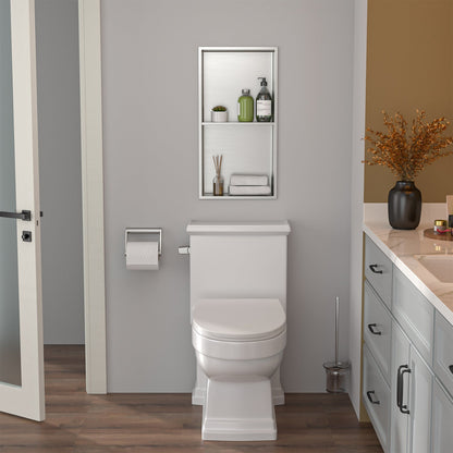 Lordear 12" W x 24" H Stainless Steel Built-in Double Shelf Bathroom Niche  from Lordear