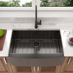 Lordear Stainless Steel Gunmetal Black Single Bowl Farmhouse Kitchen Sink  from Lordear