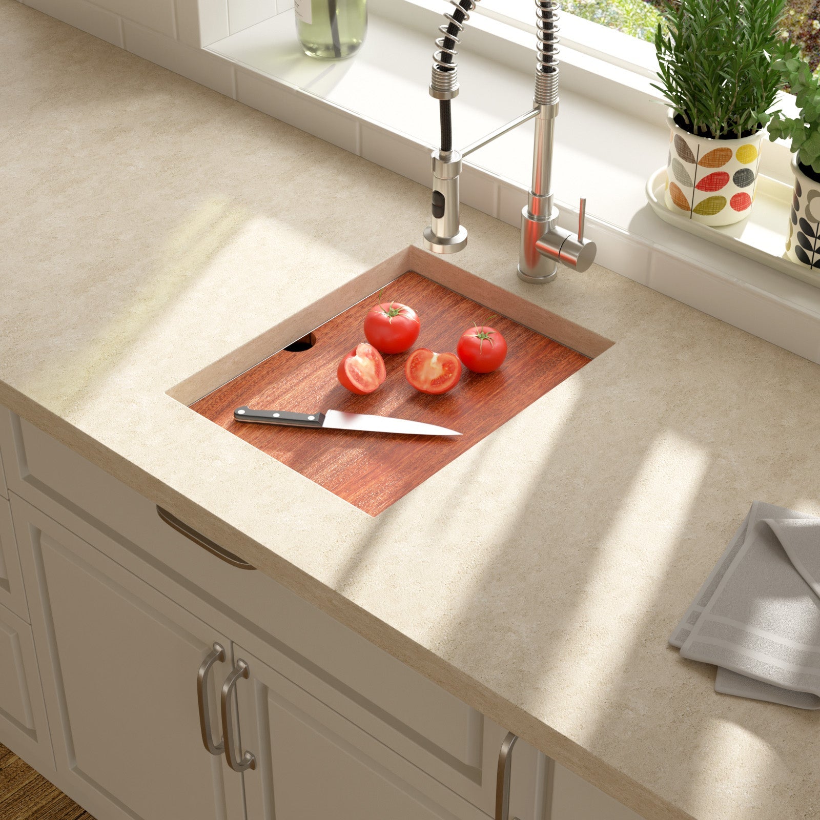 Lordear 15" Stainless Steel Undermount Single Bowl Workstation Bar Sink  from Lordear