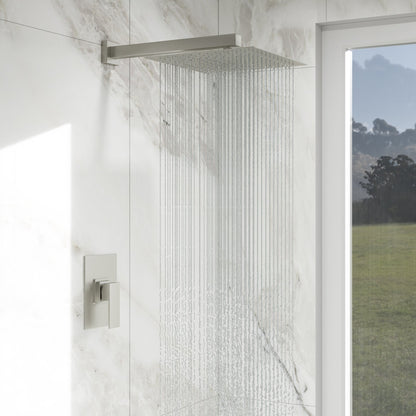 Lordear 12" Stainless Steel Wall Mount Square Rainfall Shower Head  from Lordear
