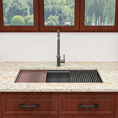 Lordear Stainless Steel Gunmetal Black Single Bowl Undermount Workstation Kitchen Sink  from Lordear