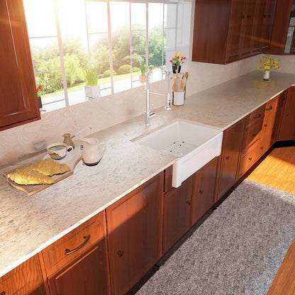 Lordear 30" Ceramic Fireclay Porcelain Apron-Front Single Bowl Farm Kitchen Sink  from Lordear