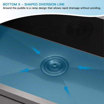 Lordear 30" x 22" Stainless Steel Black Single Bowl Drop-in Kitchen Sink  from Lordear