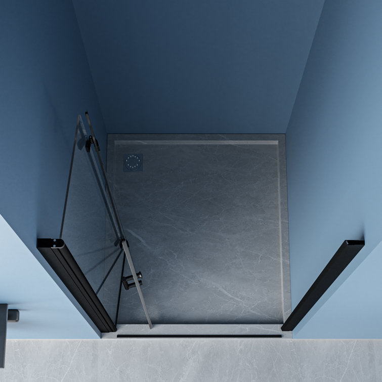 32 in.W x 72 in.H Bifold Frameless Clear Glass Shower Door 1/4 in. Fold Glass Matte Black Shower Door  from Lordear