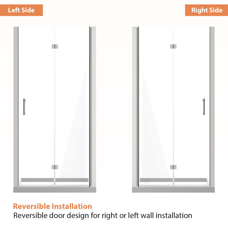 32 in.W x 72 in.H Bifold Frameless Clear Glass Shower Door 1/4 in. Fold Glass Brushed Nickel Shower Door  from Lordear