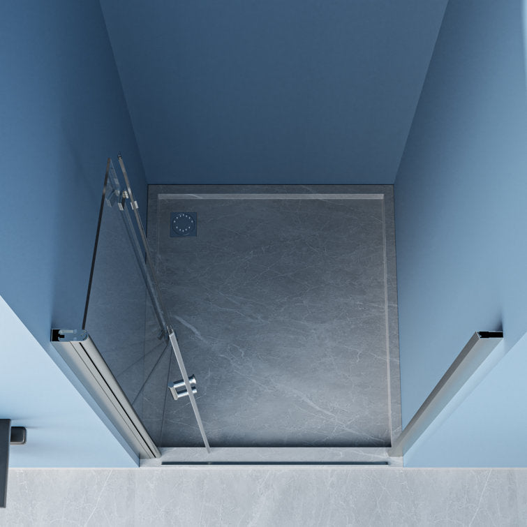 32 in.W x 72 in.H Bifold Frameless Clear Glass Shower Door 1/4 in. Fold Glass Brushed Nickel Shower Door  from Lordear