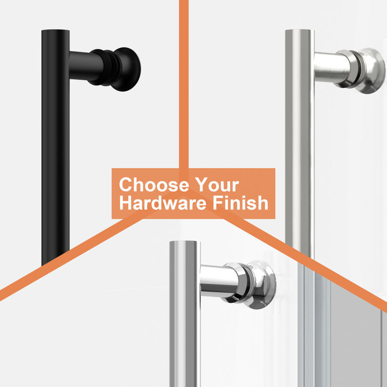 32 in.W x 72 in.H Bifold Frameless Clear Glass Shower Door 1/4 in. Fold Glass Matte Black Shower Door  from Lordear