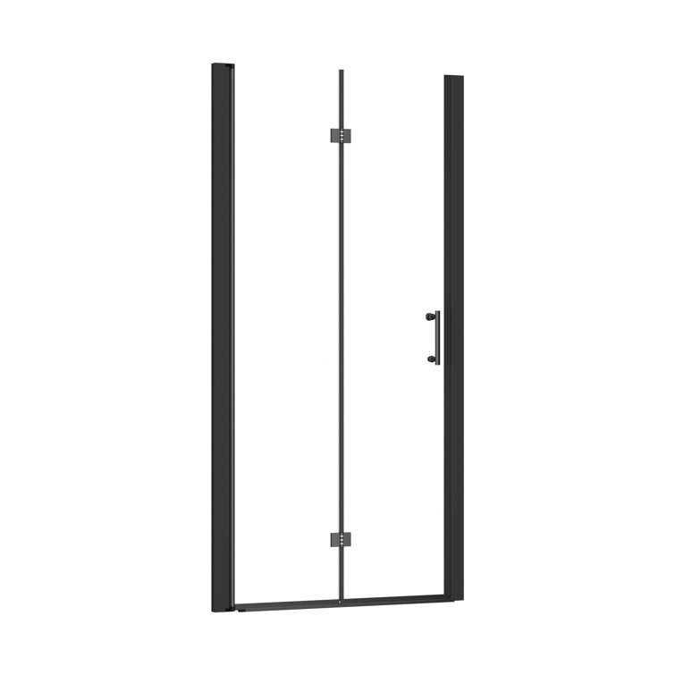 32 in.W x 72 in.H Bifold Frameless Clear Glass Shower Door 1/4 in. Fold Glass Matte Black Shower Door  from Lordear