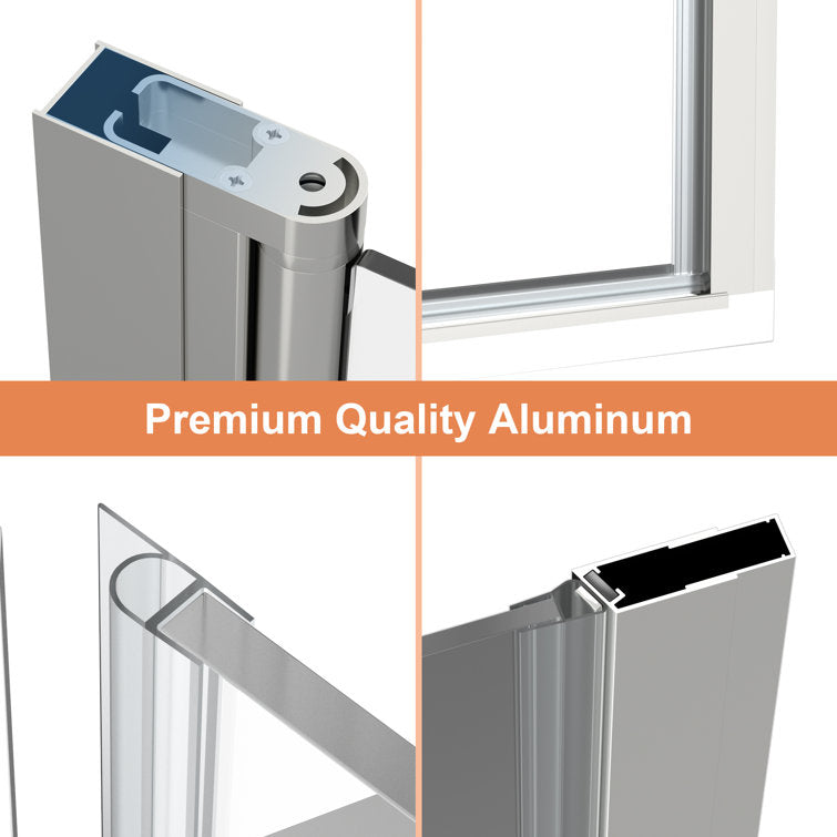 32 in.W x 72 in.H Bifold Frameless Clear Glass Shower Door 1/4 in. Fold Glass Brushed Nickel Shower Door  from Lordear