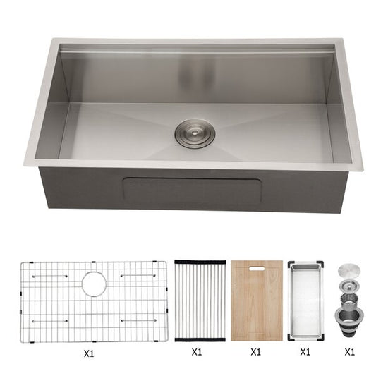 Lordear 32" Stainless Steel Undermount Single Bowl Workstation Kitchen Sink  from Lordear