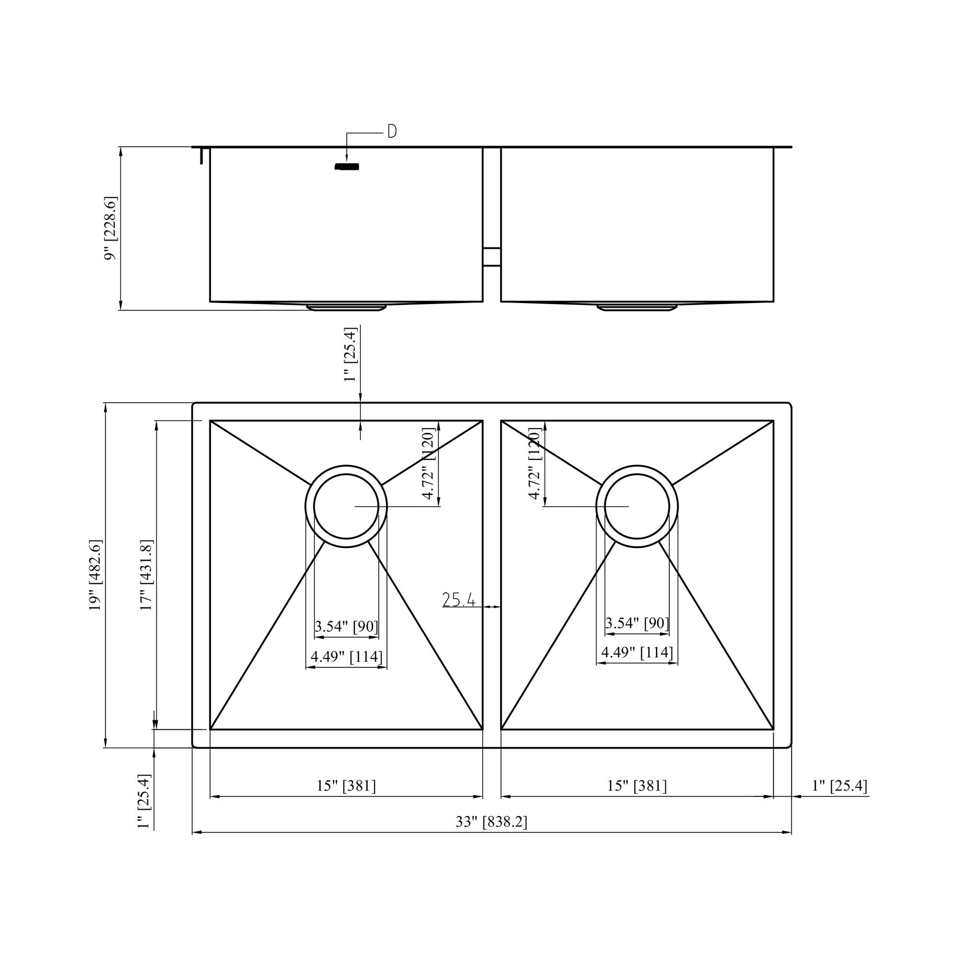 Lordear 33" Stainless Steel Double Bowl Undermount Kitchen Sink  from Lordear