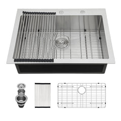 Lordear 33" x 22" Stainless Steel Drop-In Single Bowl Kitchen Sink  from Lordear