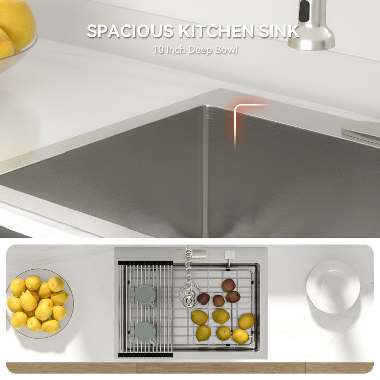 Lordear 33" x 22" Stainless Steel Drop-In Single Bowl Kitchen Sink  from Lordear