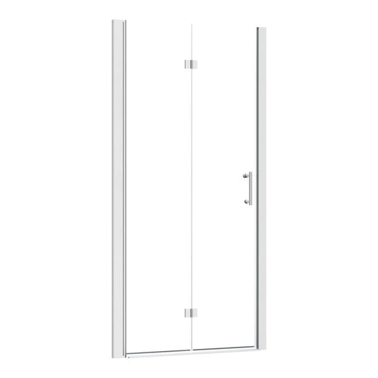 34 in.W x 72 in.H Bifold Frameless Glass Shower Door 1/4 in. Fold Clear Glass Shower Door  ¨C  Polished Chrome Finish  from Lordear