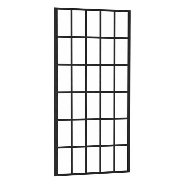Lordear Tempered Glass Matte Black Grid Single Panel Frameless Fixed Shower Door  from Lordear