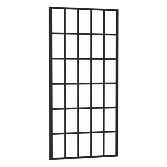 Lordear Tempered Glass Matte Black Grid Single Panel Frameless Fixed Shower Door  from Lordear