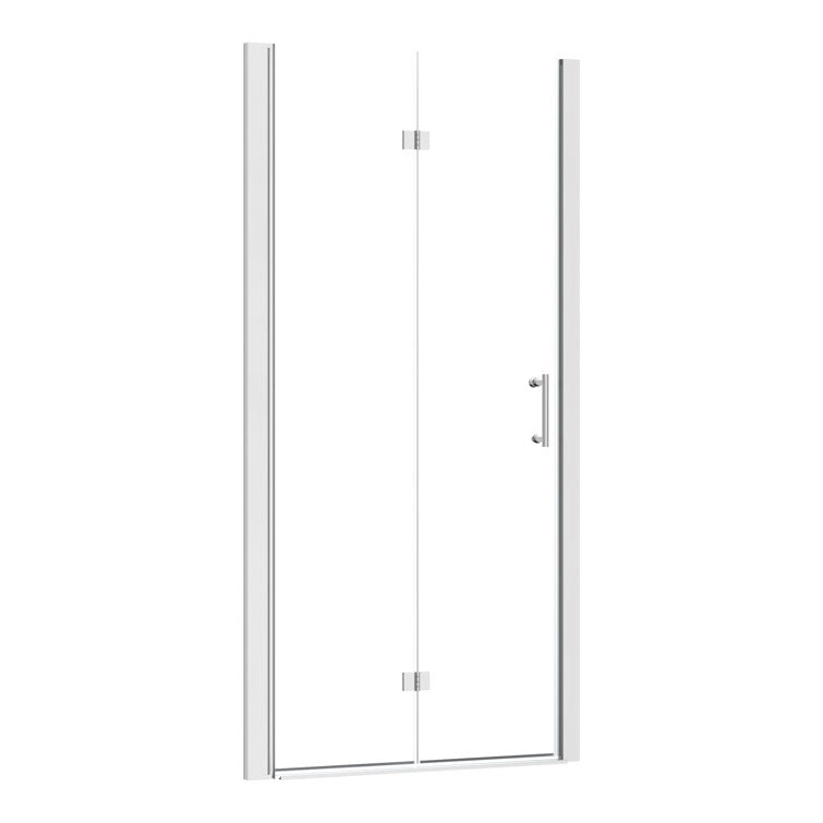 36 in.W x 72 in.H Bifold Frameless Glass Shower Door 1/4 in. Fold Clear Glass Shower Door  ¨C  Polished Chrome Finish  from Lordear
