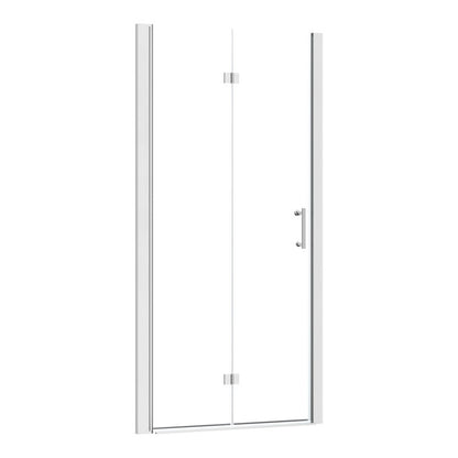 36 in.W x 72 in.H Bifold Frameless Glass Shower Door 1/4 in. Fold Clear Glass Shower Door  ¨C  Polished Chrome Finish  from Lordear