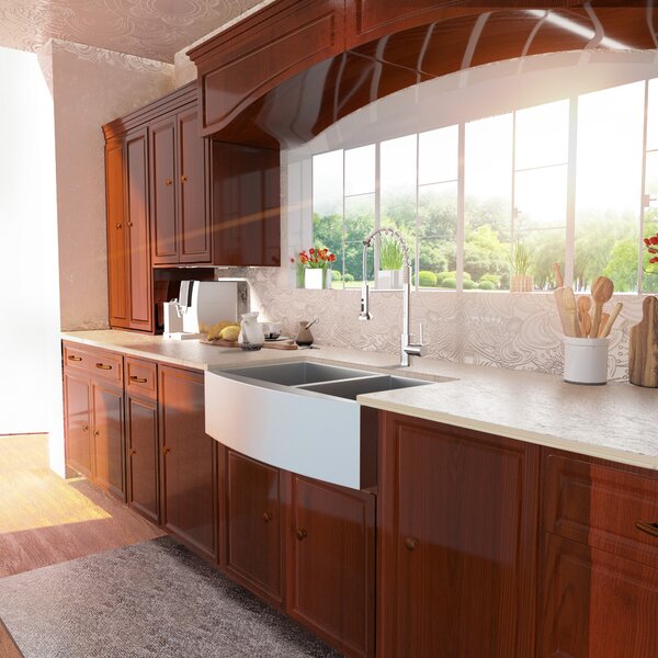Lordear 36" Stainless Steel Apron Front Double Bowl Farmhouse Kitchen Sink  from Lordear