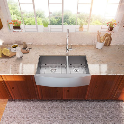 Lordear 36" Stainless Steel Apron Front Double Bowl Farmhouse Kitchen Sink  from Lordear