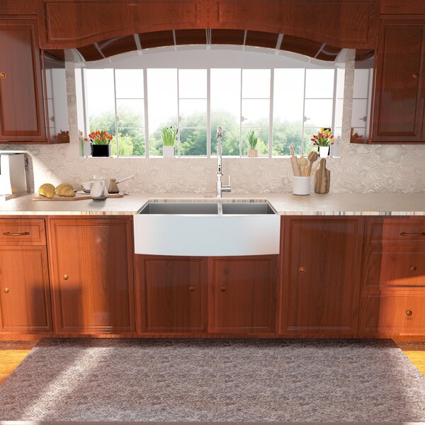 Lordear 36" Stainless Steel Apron Front Double Bowl Farmhouse Kitchen Sink  from Lordear
