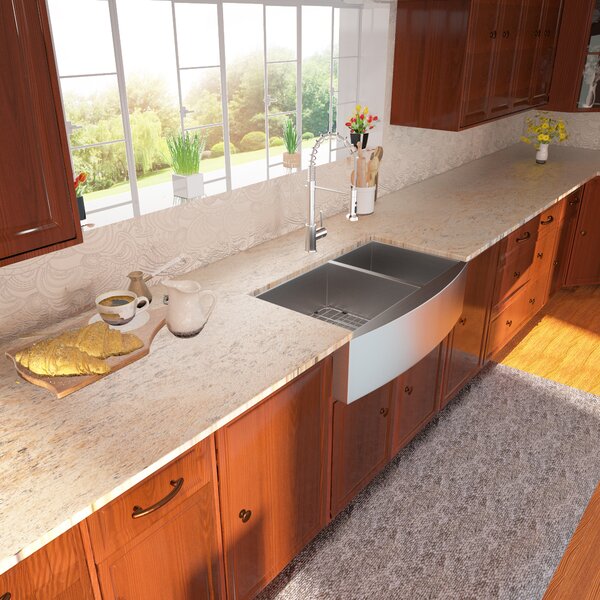 Lordear 36" Stainless Steel Apron Front Double Bowl Farmhouse Kitchen Sink  from Lordear