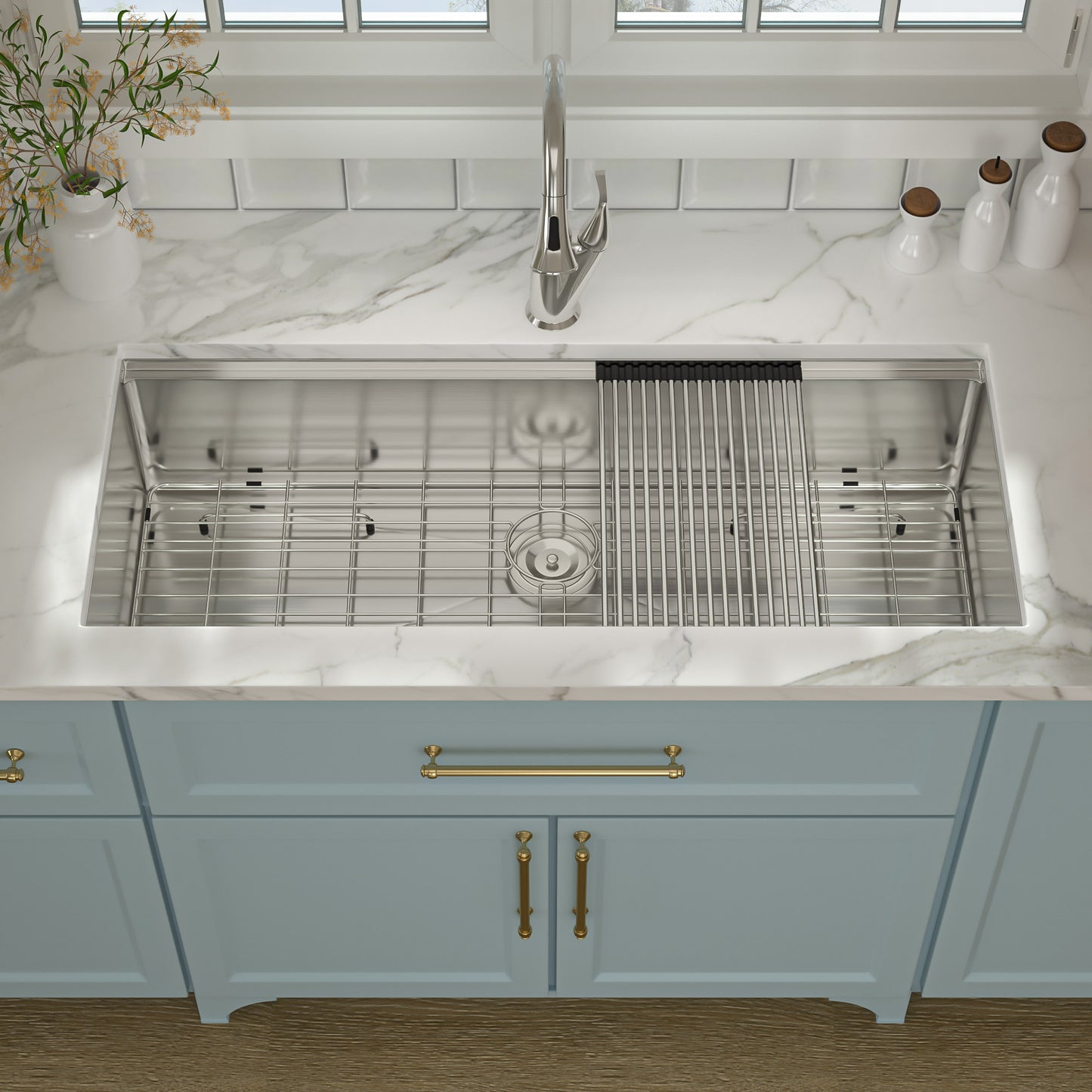 Lordear 45" Stainless Steel Undermount Single Bowl Workstation Kitchen Sink  from Lordear